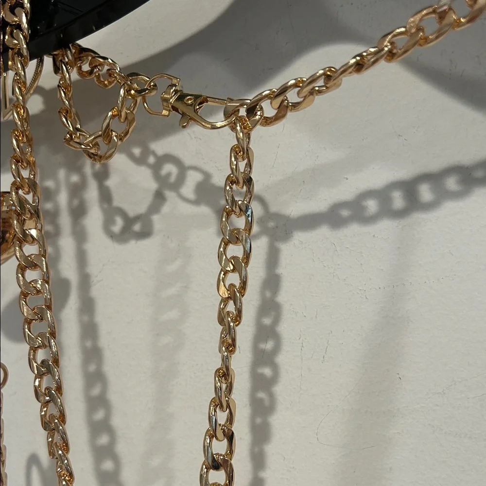 Gold Heart Charm Y2K double layer one size adjustable belt women’s
